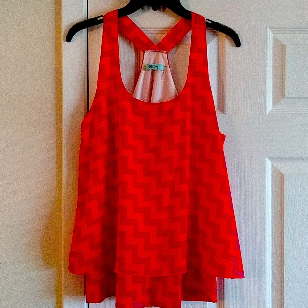 Karlie, Tank Top, Bright Orange/Dark Pink